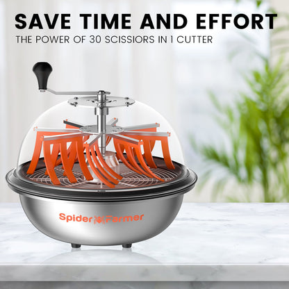 Spider Farmer® 16″ Bud Leaf Bowl Trimmer, Twist Spin Cut with Clear Visibility Dome