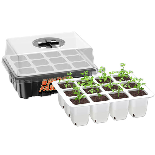 4-Pack Seed Starter Trays with Dome – Germination Kit for Seedlings, Herbs, Vegetables, and Mushrooms