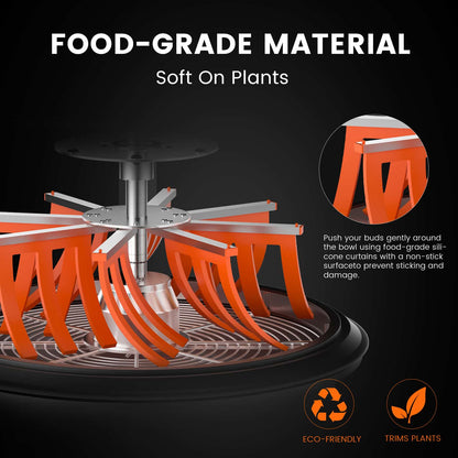 Spider Farmer® 16″ Bud Leaf Bowl Trimmer, Twist Spin Cut with Clear Visibility Dome