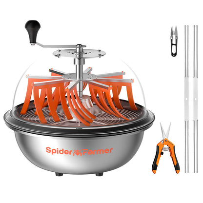 Spider Farmer® 16″ Bud Leaf Bowl Trimmer, Twist Spin Cut with Clear Visibility Dome