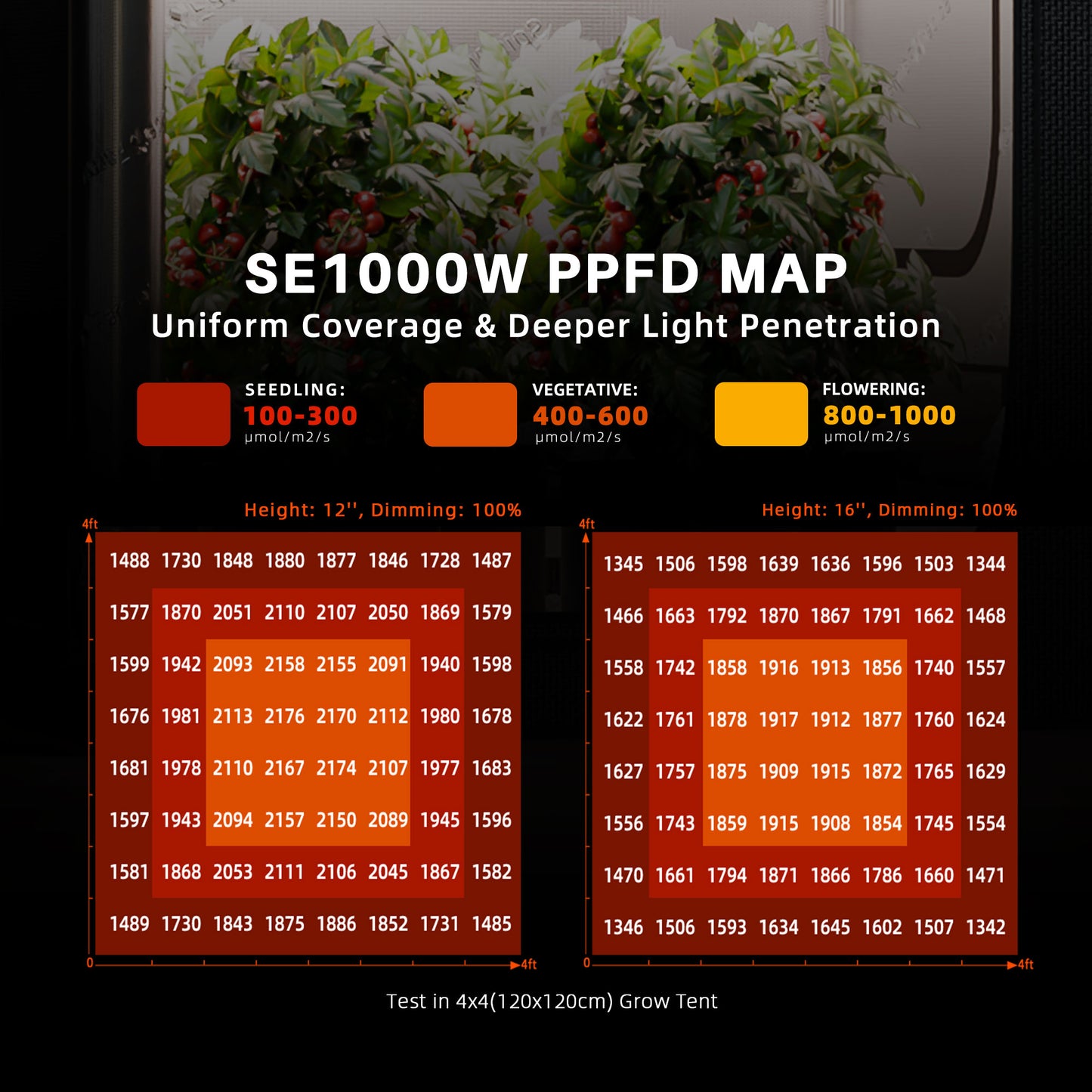 Pre-order I Spider Farmer®SE1000W LED Grow Light Samsung LM301H EVO Bluetooth & WiFi Smart APP Control Dimmable Commercial Vertical Farming