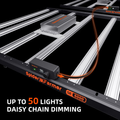 Spider Farmer®SE5000 480W LED Grow Light Samsung LM301H EVO Dimmable Bluetooth & WiFi Smart APP Control High Yields for 4x4FT Grow Tent