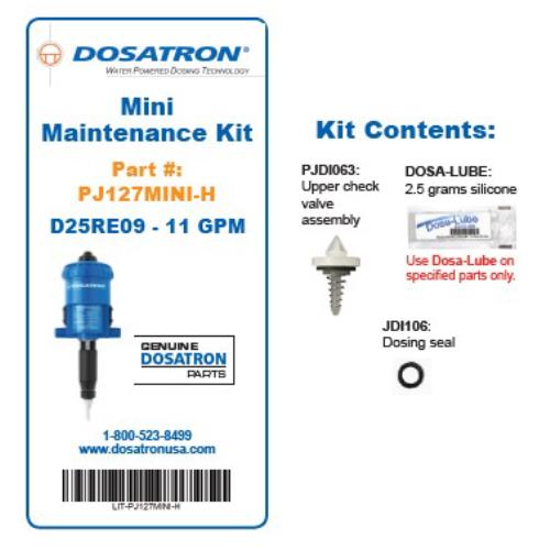 Dosatron Mini Seal Kit for Water Powered Doser 11 GPM 1:1000 to 1:112