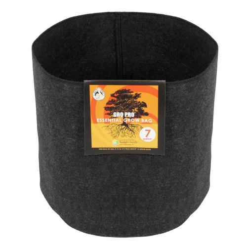 Gro Pro Essential Round Fabric Pot - Black 7 Gallon