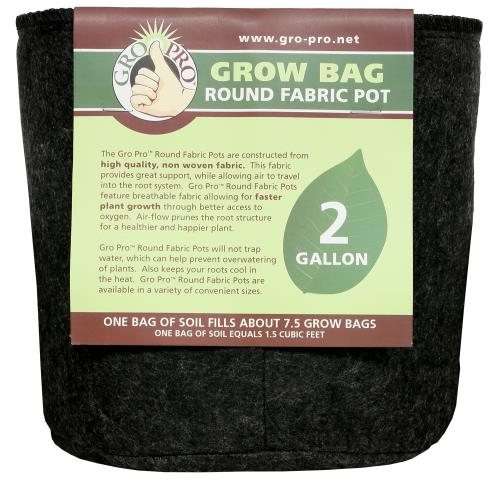 Gro Pro Premium Round Fabric Pot 2 Gallon