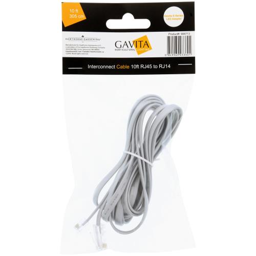 Gavita E-Series LED Adapter Interconnect Cable 10ft RJ45 to RJ14