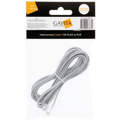 Gavita E-Series LED Adapter Interconnect Cable 10ft Cable RJ45 to RJ9